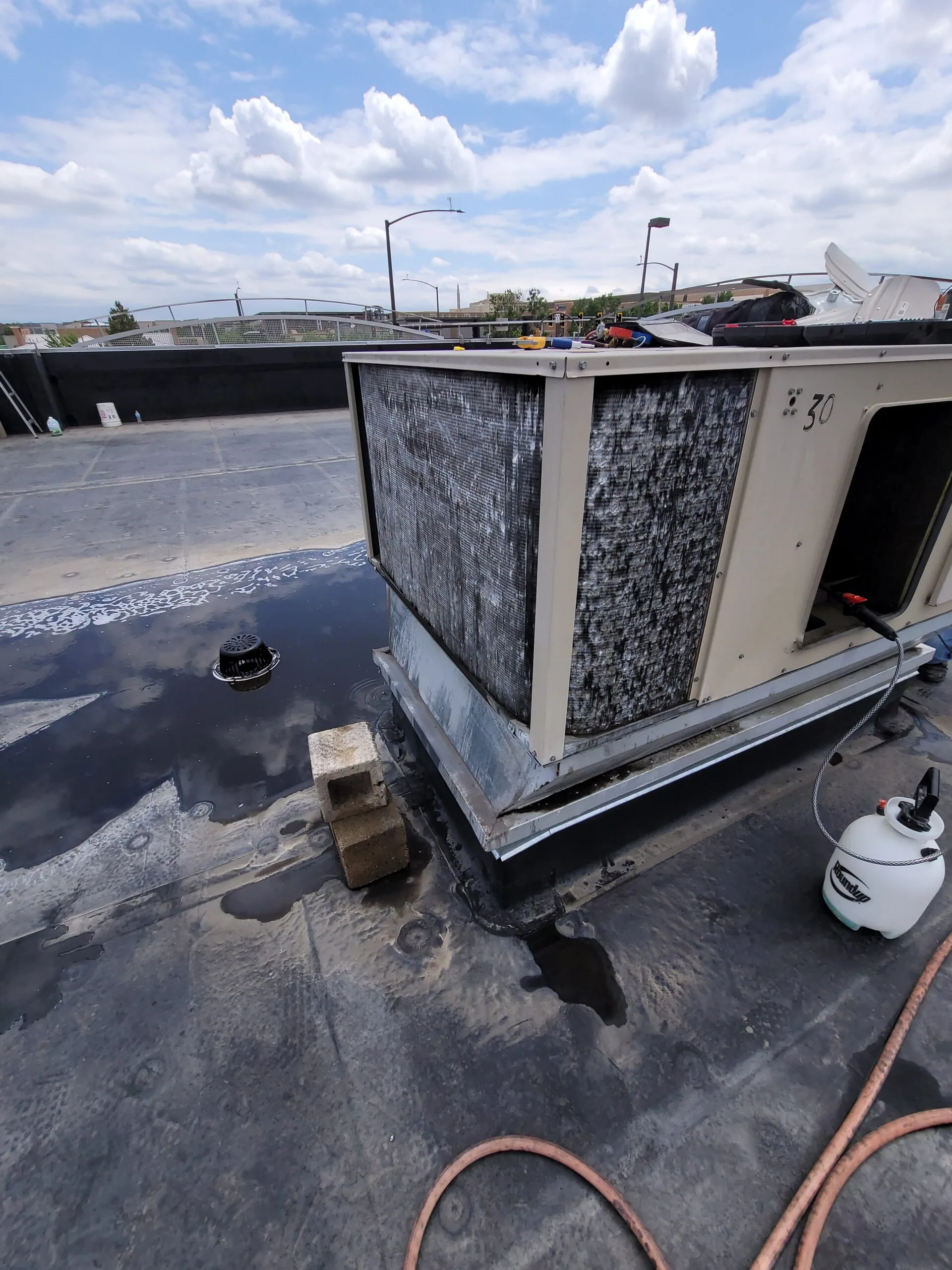 HVAC coil cleaning by BES technician